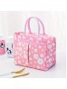 Daisy Print Insulated Lunch Bag with Zip Closure and Outside Pockets