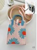 Large Capacity Super Soft Statement Knitted Cellphone Bag W Strap (Flamingo Button Closure)