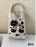 Large Capacity Super Soft Cat Patterned Knitted Cellphone Bag W Strap