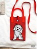 Large Capacity Super Soft Dog Patterned Knitted Cellphone Bag W Strap