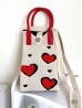 Large Capacity Super Soft Heart Patterned Knitted Cellphone Bag W Strap