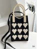 Large Capacity Super Soft Heart Patterned Knitted Cellphone Bag W Strap