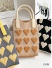 Large Capacity Super Soft Heart Patterned Knitted Cellphone Bag W Strap