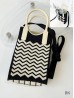 Large Capacity Trendy Wave Patterned Knitted Soft Cellphone Bag W Strap