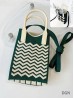 Large Capacity Trendy Wave Patterned Knitted Soft Cellphone Bag W Strap