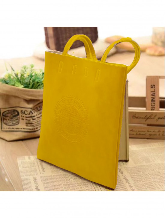 Solid Colour Glossy PU Tote Bag 