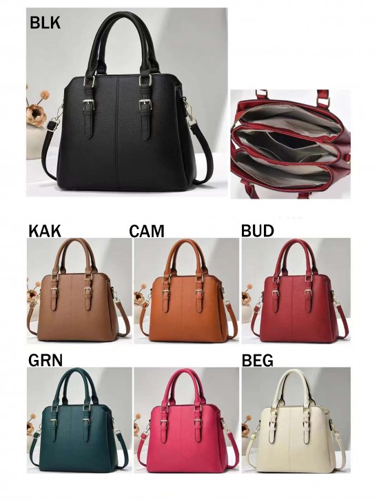 Faux Leather Satchel Bag 