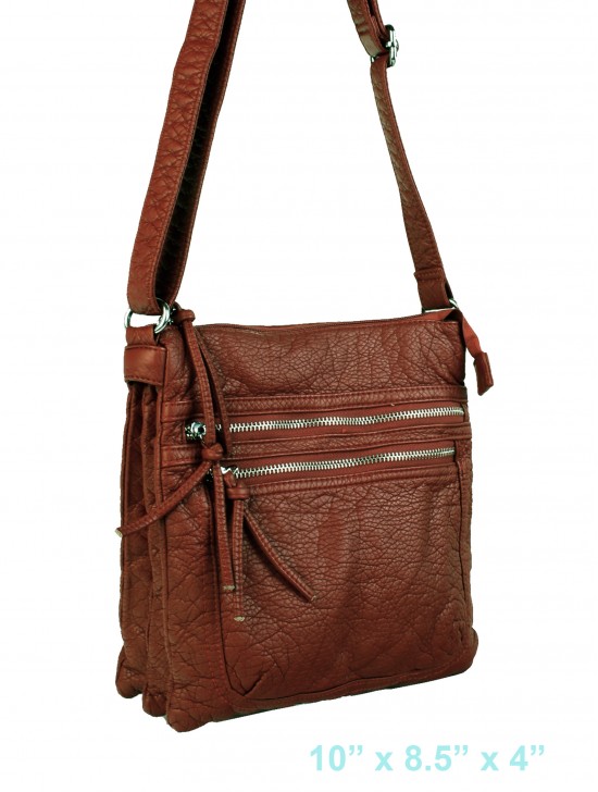 Solid Faux Leather Satchel