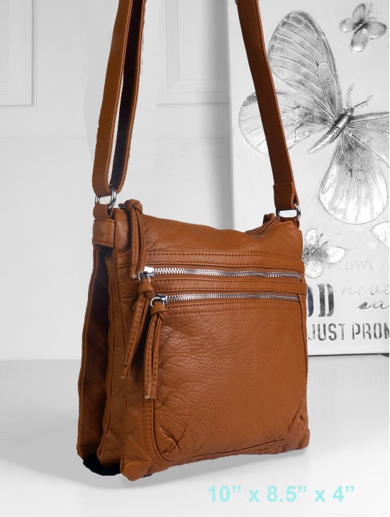 Solid Faux Leather Satchel