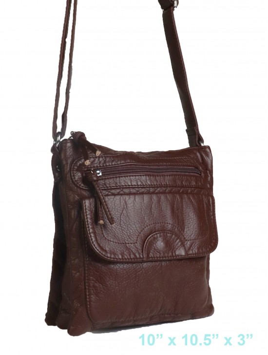 Solid Faux Leather Satchel