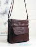 Solid Faux Leather Front Pocket Satchel