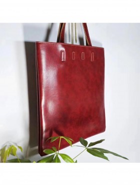 Solid Colour Glossy PU Tote Bag 