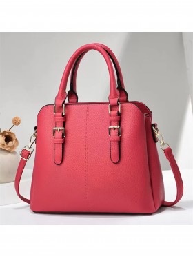 Faux Leather Satchel Bag 