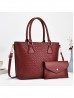 2 in 1 Faux Leather Satchel Bag 