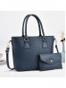 2 in 1 Faux Leather Satchel Bag 