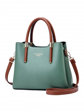 Faux Leather Satchel Bag 