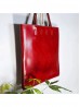 Solid Colour Glossy PU Tote Bag 