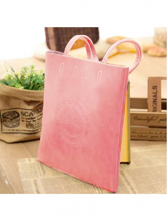 Solid Colour Glossy PU Tote Bag 