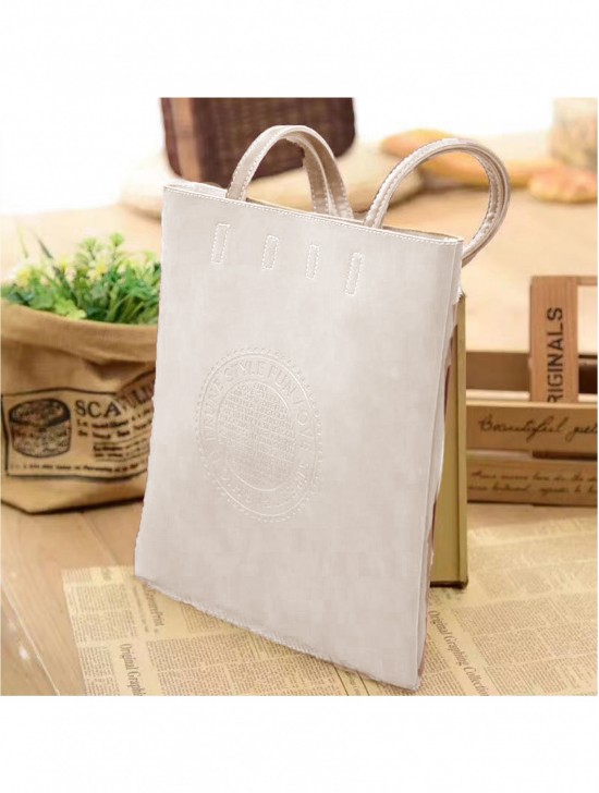 Solid Colour Glossy PU Tote Bag 