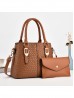 2 in 1 Faux Leather Satchel Bag 