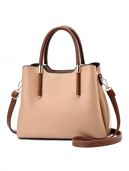 Faux Leather Satchel Bag 