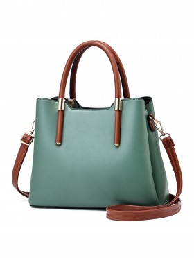 Faux Leather Satchel Bag 