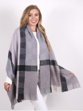 Soft Color Blocked Blanket Scarf