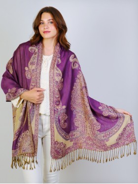 Multi-Tone Paisley Print Pashmina