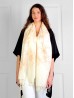 Two-Tone Thread Flower Embroidery Pashmina Scarf W/ Tassels & Sequins