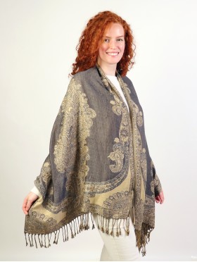 Multi-Tone Paisley Print Pashmina