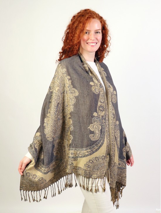 Multi-Tone Paisley Print Pashmina