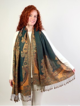 Multi-Tone Paisley Print Pashmina