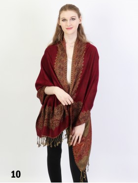 Paisley Print Trim Pashmina