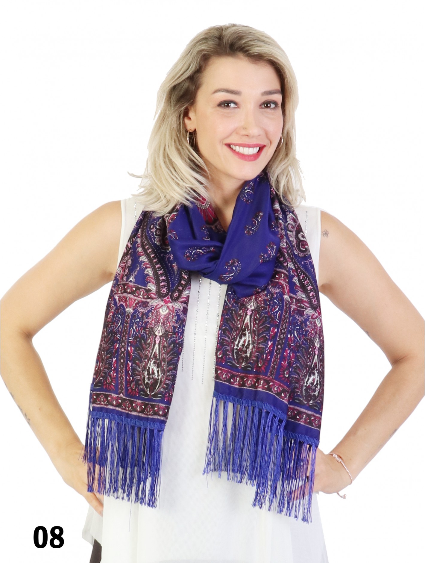 Paisley Print Pashmina W/ Tassels