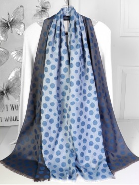 Polka Dot Print Fashion Pashmina W/ Cut Tassels