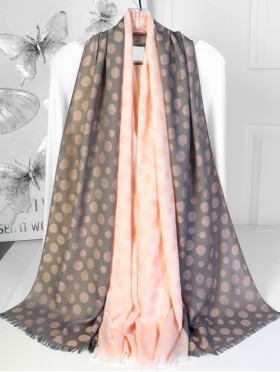 Polka Dot Print Fashion Pashmina W/ Cut Tassels