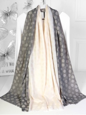 Polka Dot Print Fashion Pashmina W/ Cut Tassels