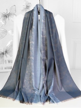 Cloud Print Fashion Pashmina W/ Cut Tassels