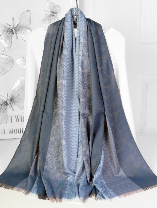 Cloud Print Fashion Pashmina W/ Cut Tassels