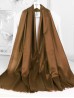 Solid Color Cut Fringe Pashmina Scarf