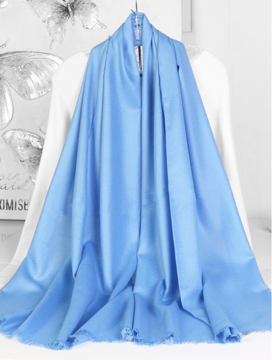 Solid Color Cut Fringe Pashmina Scarf