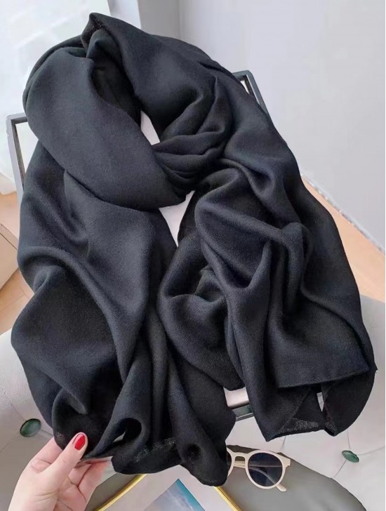 Soft Cotton Feeling Solid Color Scarf