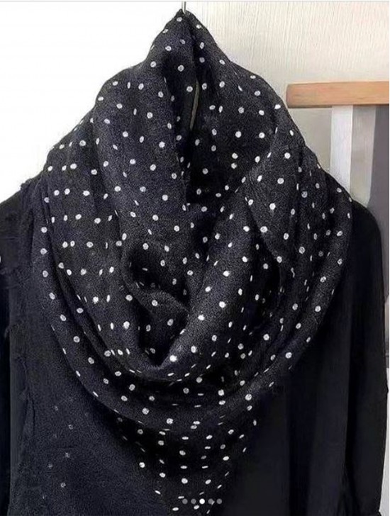 Wool & Cotton Super Soft Polka Dot Printed Scarf