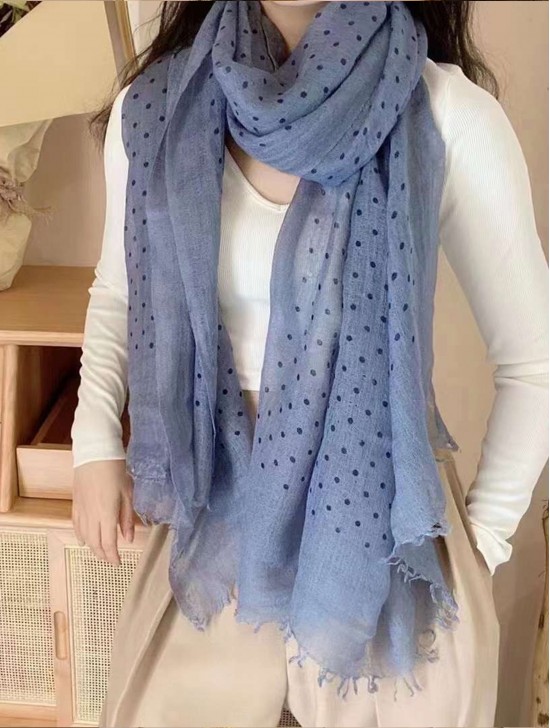 Wool & Cotton Super Soft Polka Dot Printed Scarf