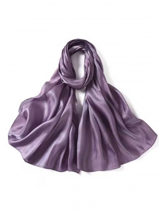 Solid Color Silk Feeling Scarf