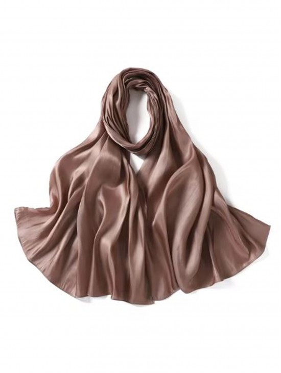 Solid Color Silk Feeling Scarf