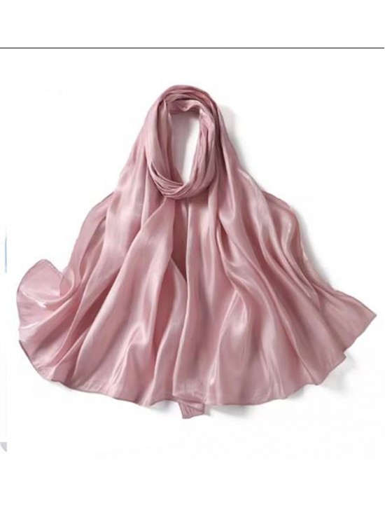 Solid Color Silk Feeling Scarf