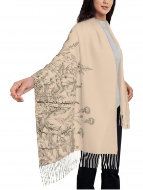 Cashmere Feeling Floarl Print Premium Scarf