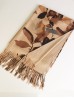 Cashmere Feeling Leaf Print Premium Scarf