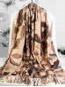 Cashmere Feeling Leaf Print Premium Scarf